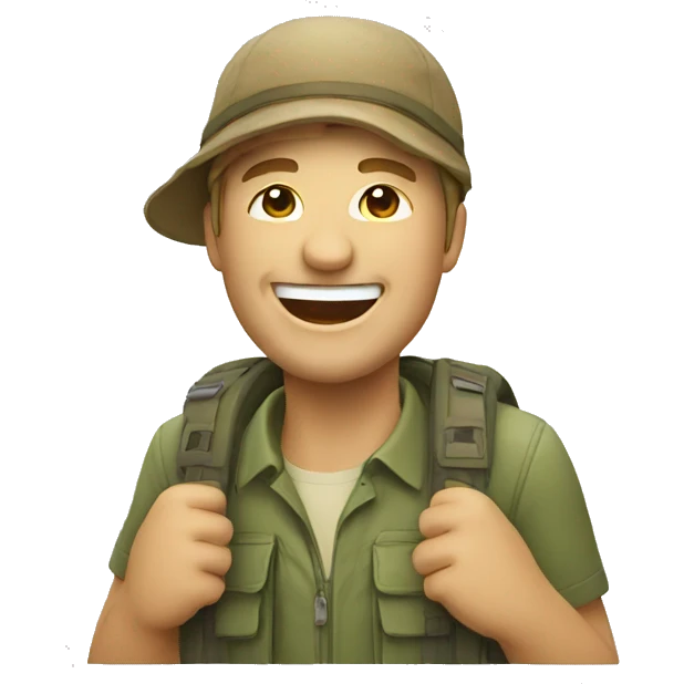 Tourist laughing emoji