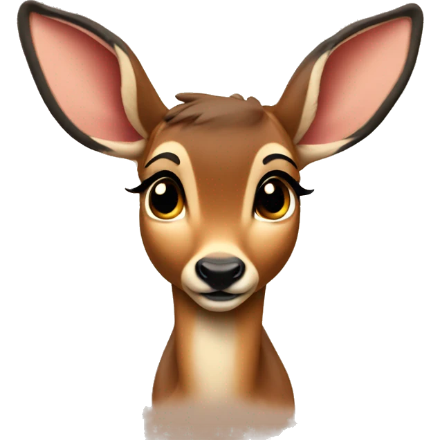 Front profile of a Bambi with bow emoji