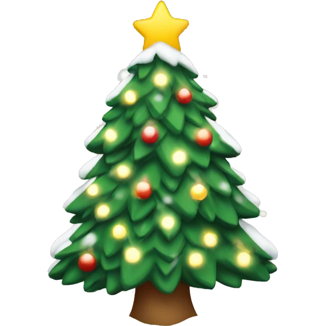 christmas tree with snow and lights  emoji
