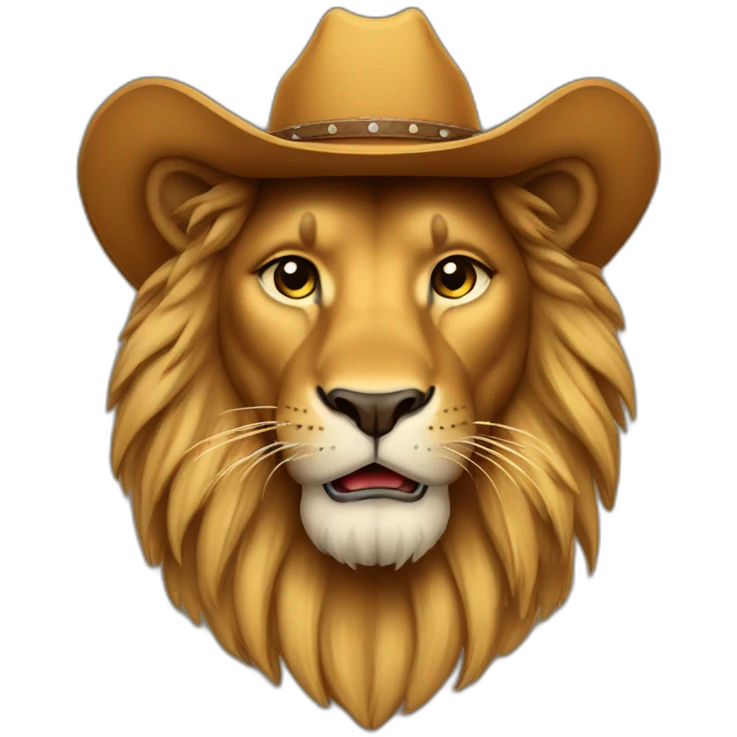 lion wearing cowboy hat emoji