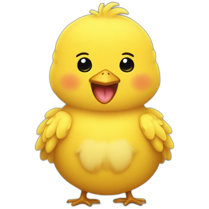yellow-chick-smile-cute-on the shouluder emoji