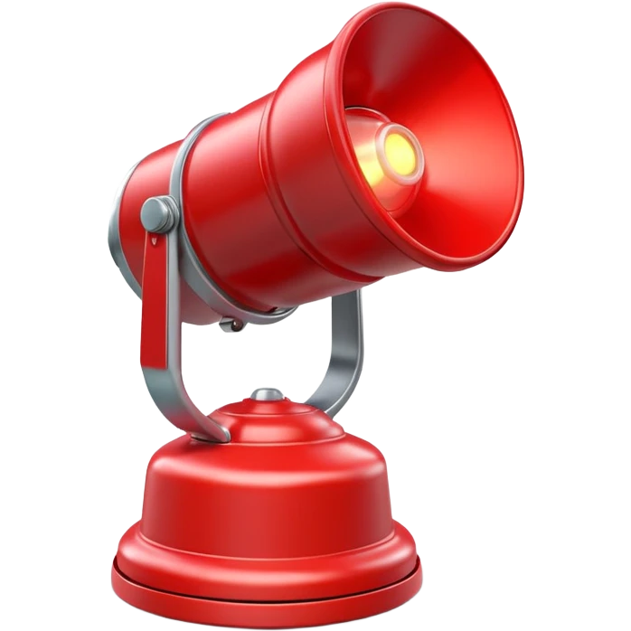 3D render of a red emergency siren light with a bright glow on top of a silver base, in Pixar-style, soft shadows, isolated on white background, professional but playful look

 emoji