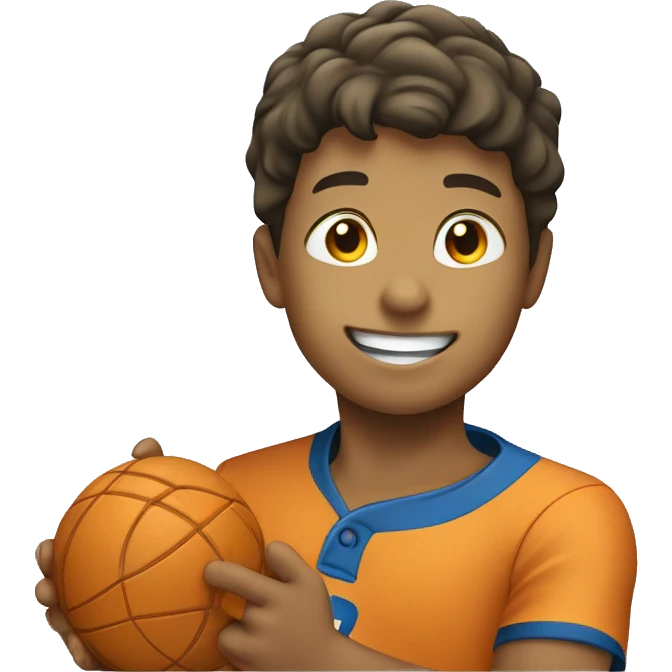 Niño lamiendo una pelota emoji