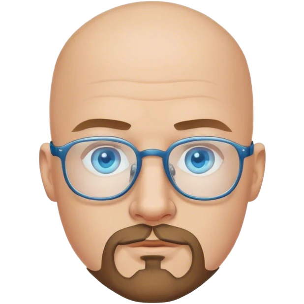 bald man goatee beard blue eyes glasses emoji