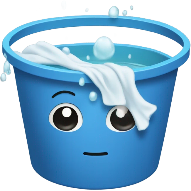 Bucket and wash cloth bathing emoji