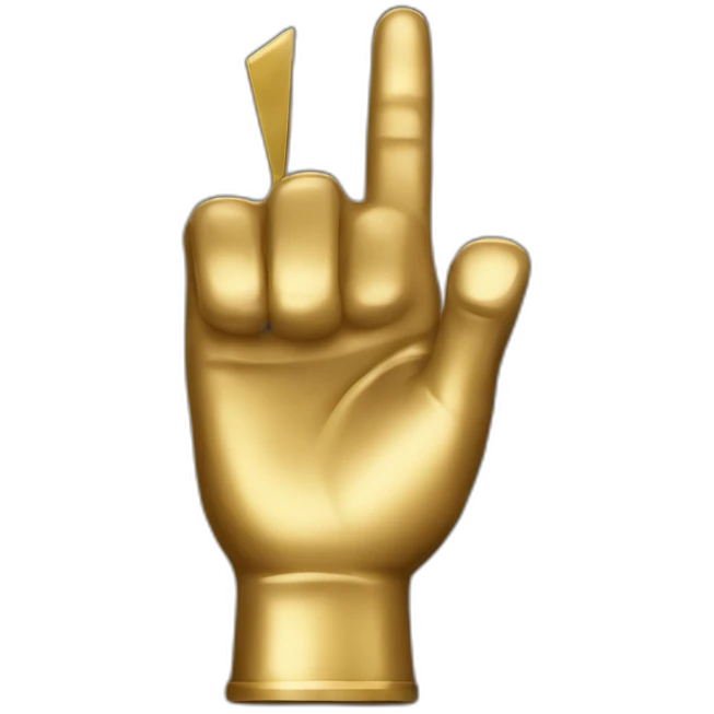 Index pointing Brass hand emoji