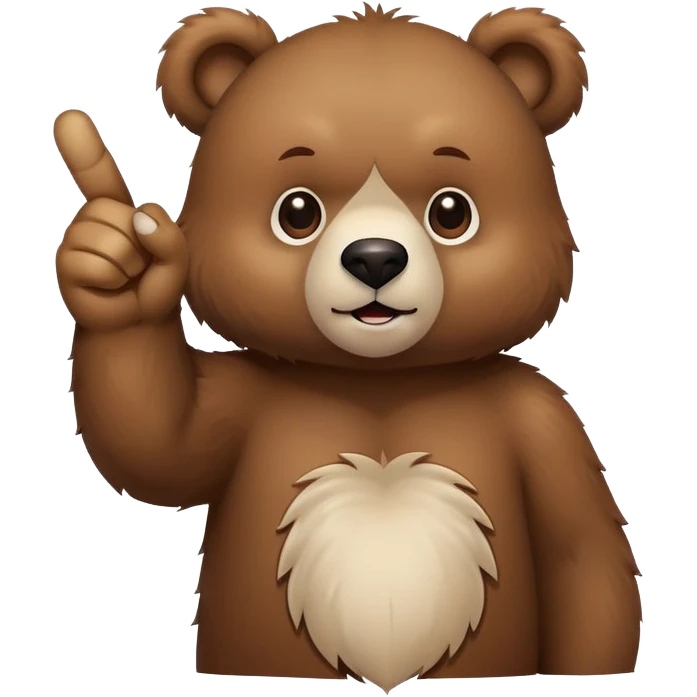 Cute bear pointing middle finger emoji
