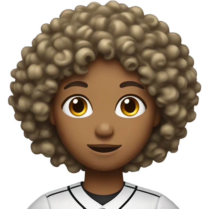 Curly hair softball player emoji