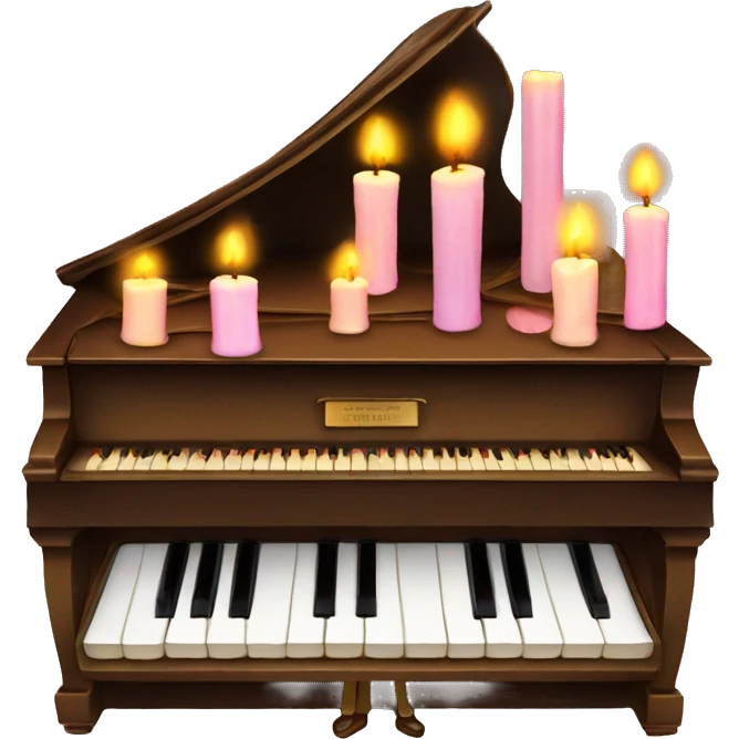 vintage piano with melted candles on top emoji