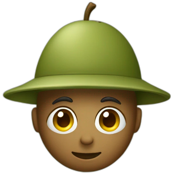 an olive with an olive hat on head emoji