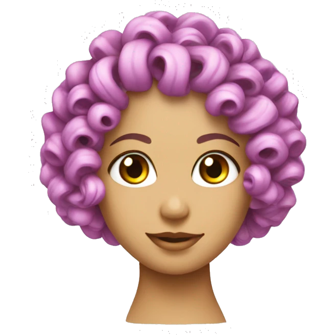 a plastic curler for hair no human emoji