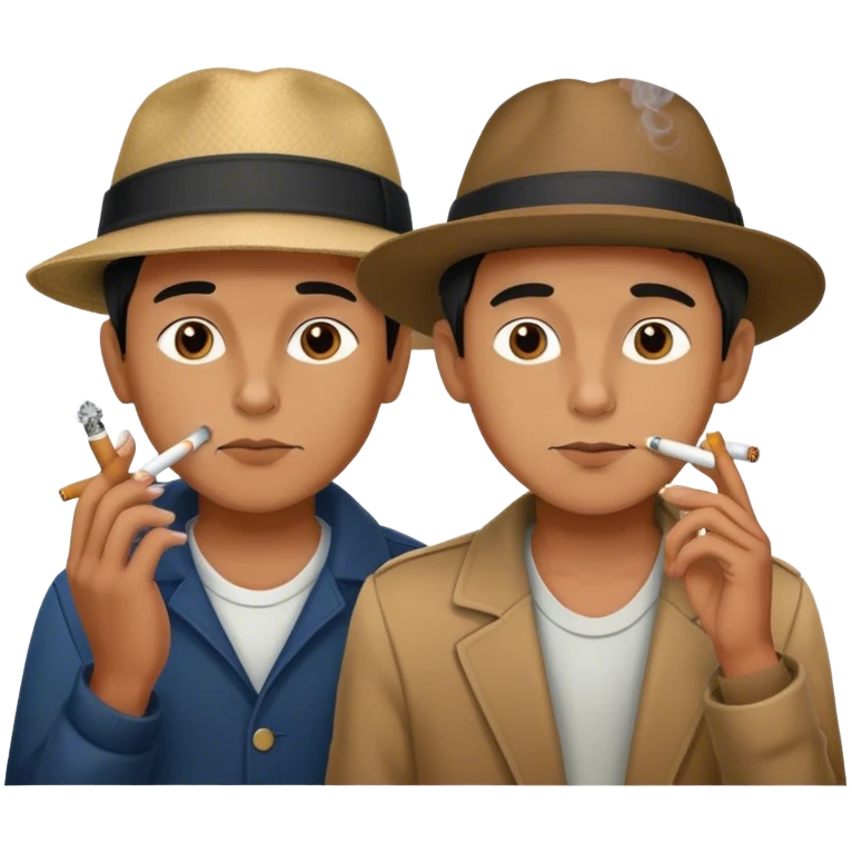 Hazme un sticker con estos 2 emojis🚬 +👱🏻‍♂️👦🏻 emoji