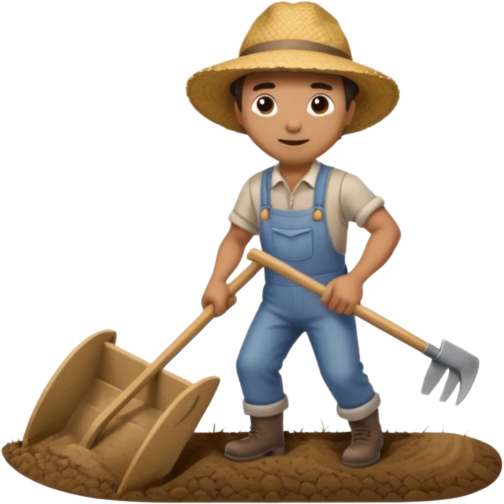 man plowing a field emoji