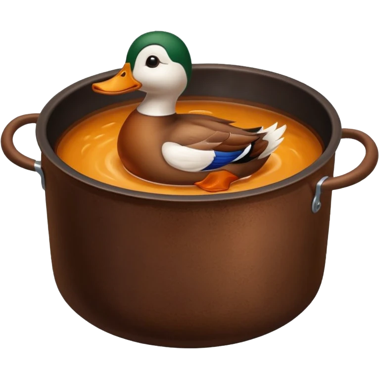 A duck inside of a pot emoji