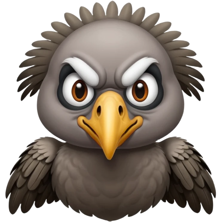 vulture - kind of menacing but in a funny comical way - can the vulture be making a face? emoji