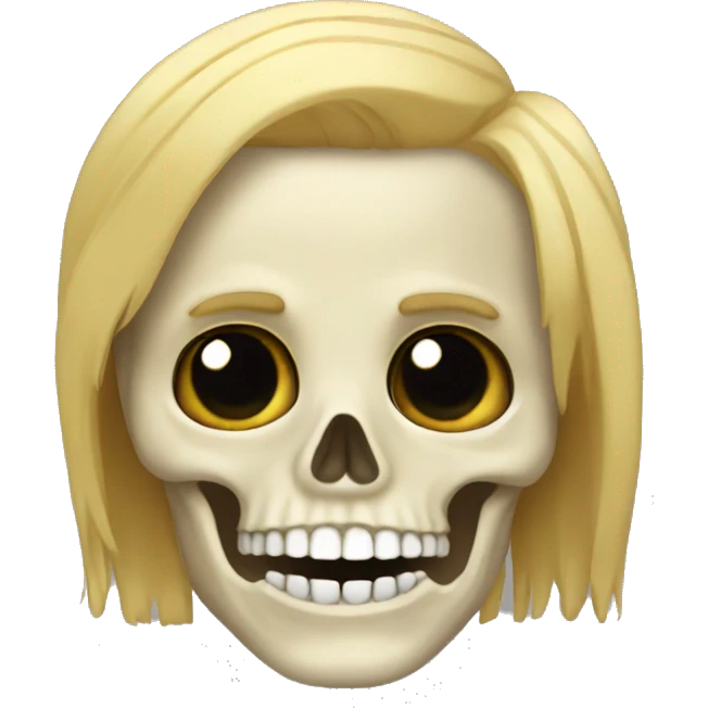 a skeleton with a blond hair emoji