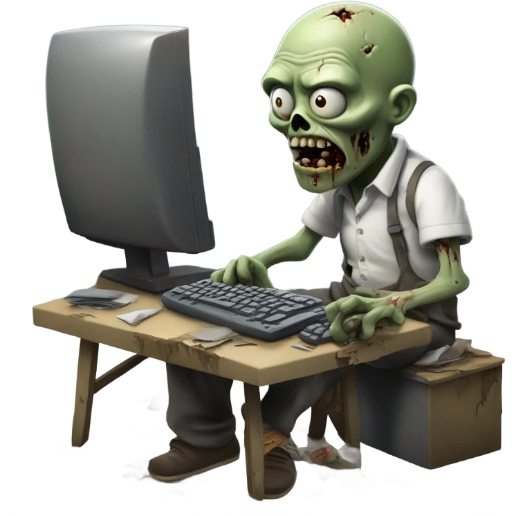 Zombie working emoji