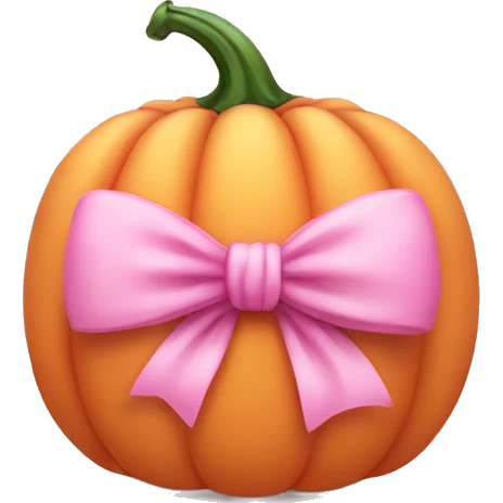 Light pink soft Pumpkin with a pink bow emoji