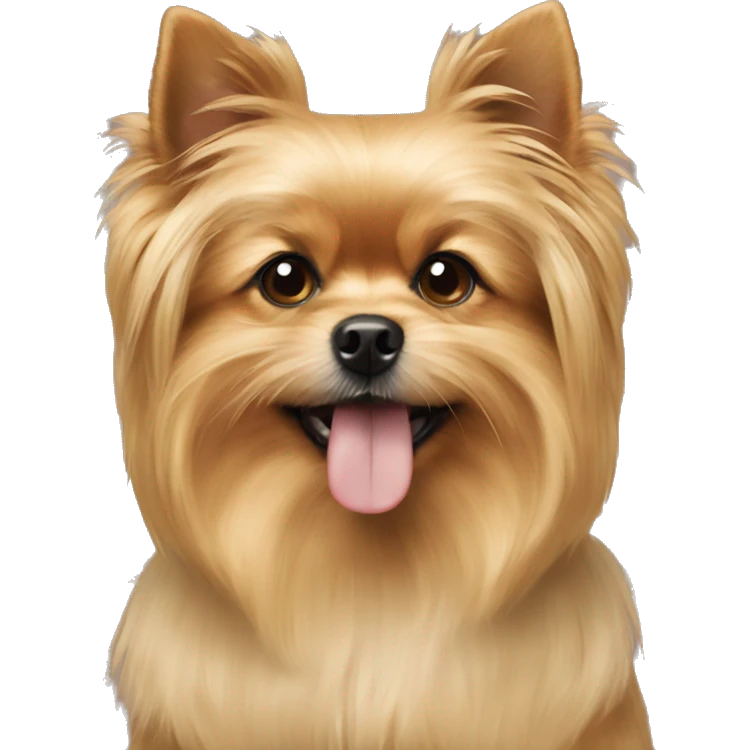 Yorkie and Pomeranian mixed dog with blonde hair  emoji