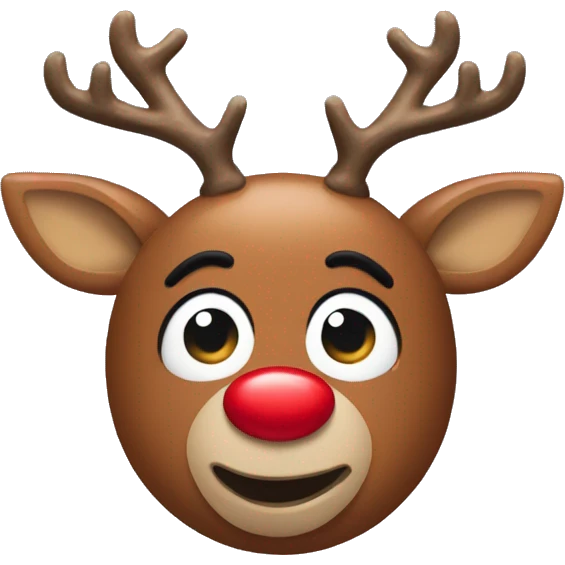 Rudolph the red nose reindeer emoji