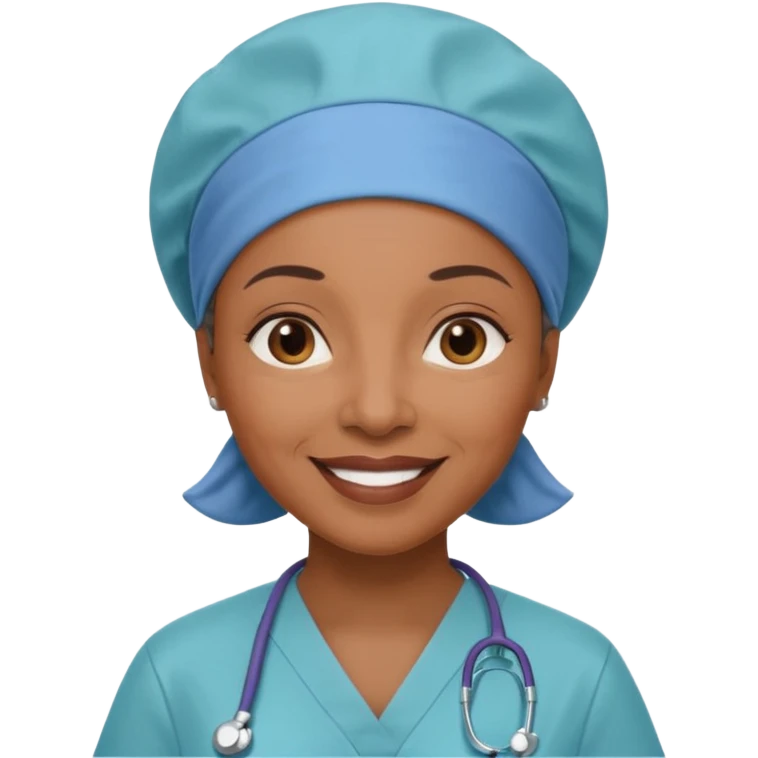 older black doctor woman with scrub cap emoji