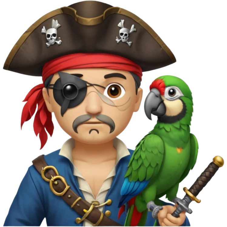 pirate and parrot emoji