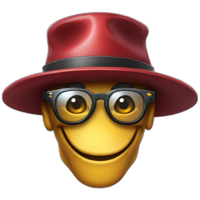 crazy-funny-cyberpunk-reddragon-head-with-beautiful-smile-wearing-glasses-and-hat emoji