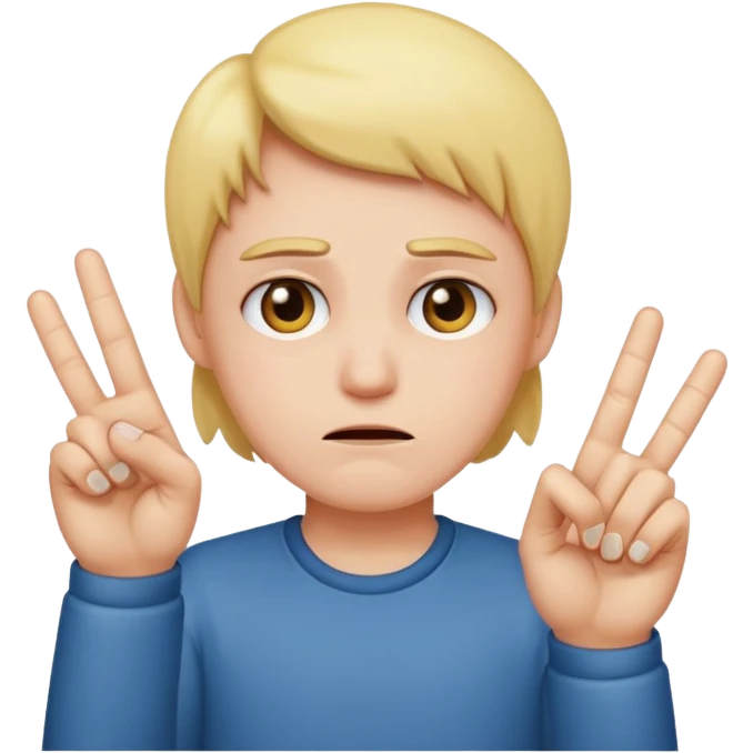 Sad face with middle fingers up emoji