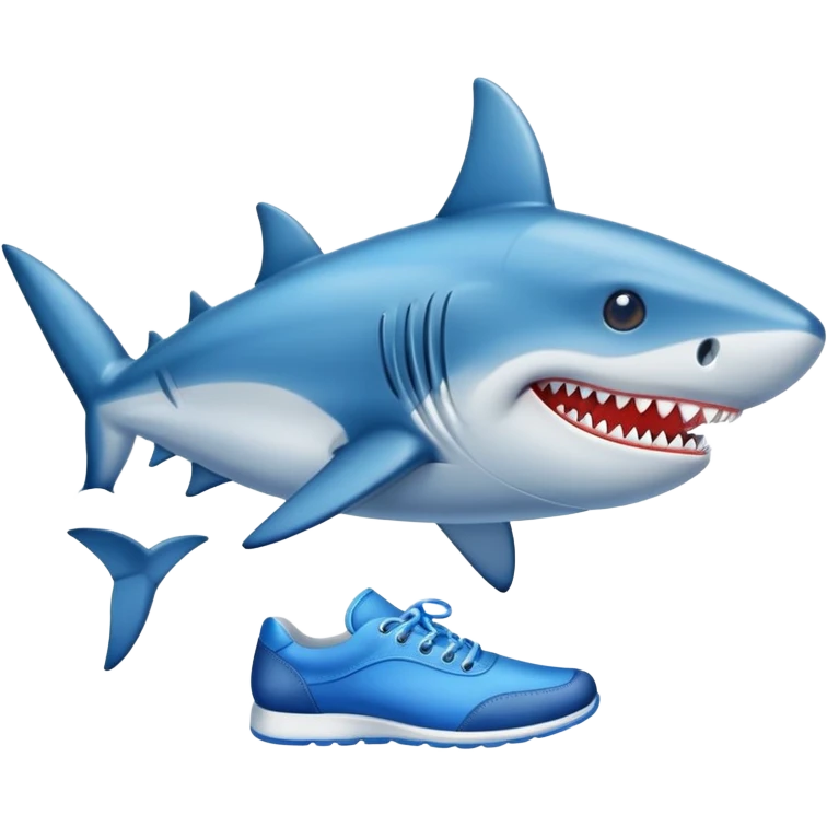 Tiburón con zapatos azules emoji