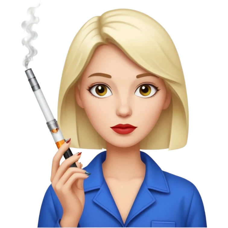 Elisabeth Borne with her electric cigarette emoji