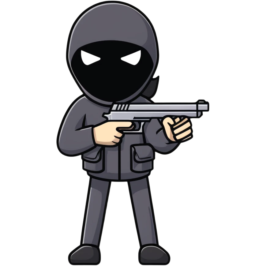 hitman in stealth mode with silenced pistol emoji