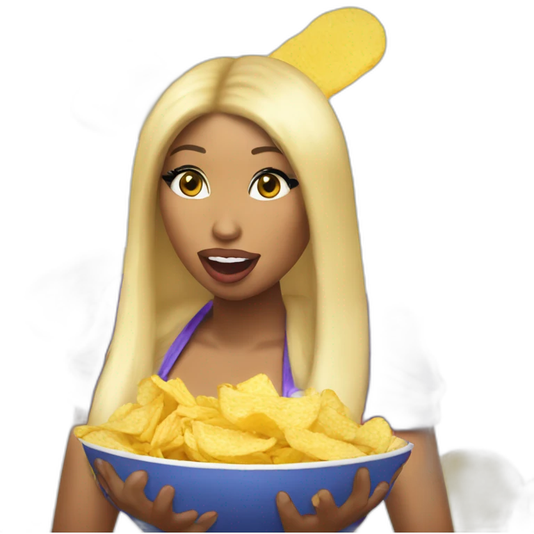 Nicki Minaj eating chips  emoji