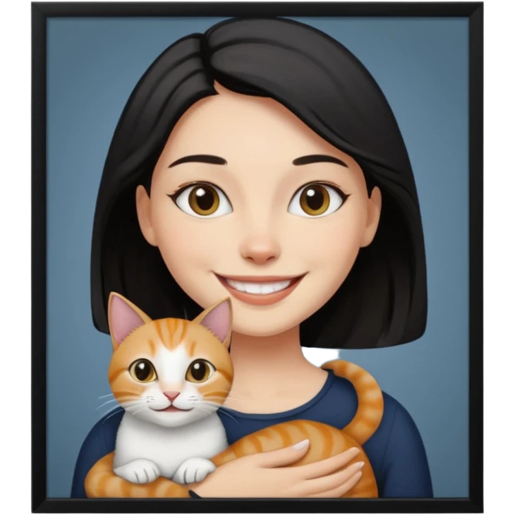 frame, painting, Mona Lisa, with cat emoji
