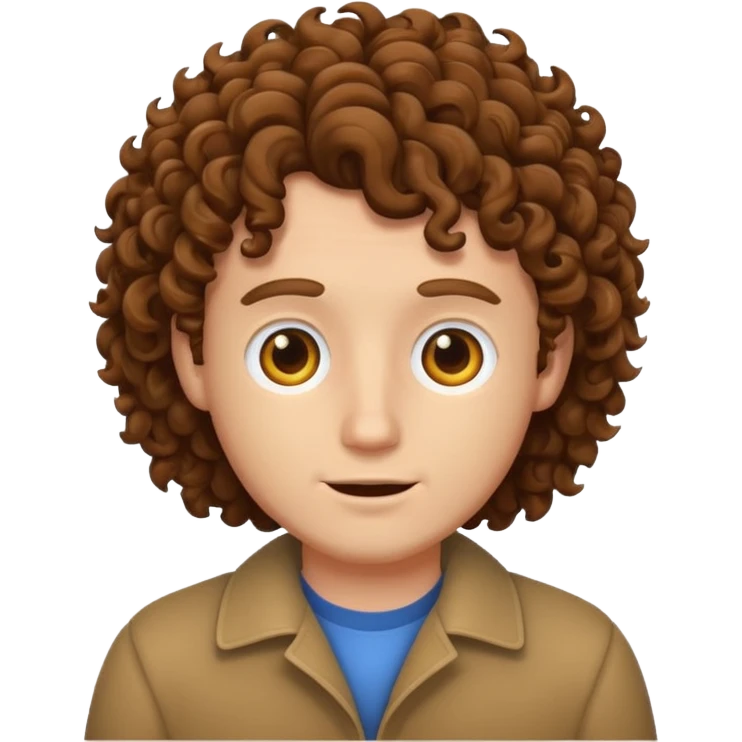 White guy with brown curly hair emoji
