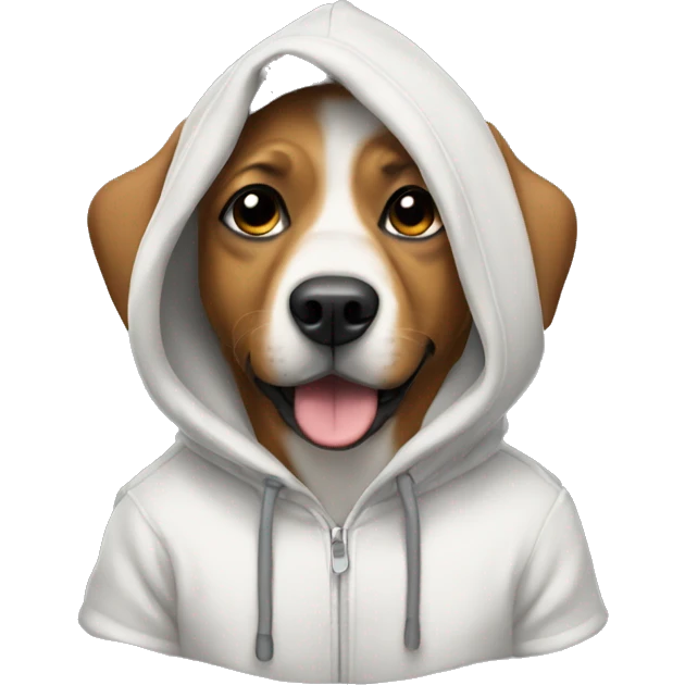 Dog wearing a hoodie emoji