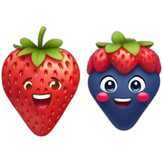 Strawberry with raspberry with blueberry emoji