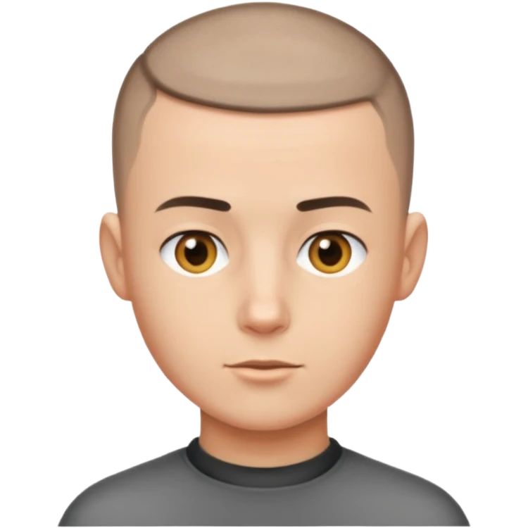 man with very short hair buzzcut emoji