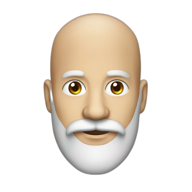 40 years old bald man with moustache and long beard emoji