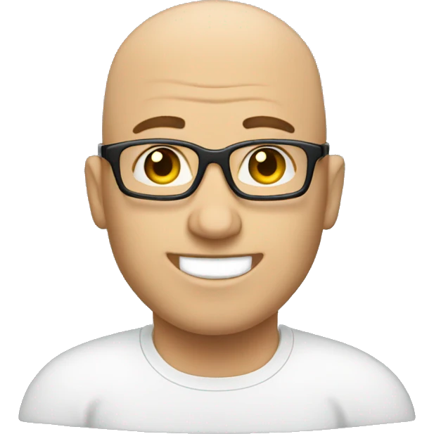 bald guy working on his computer emoji