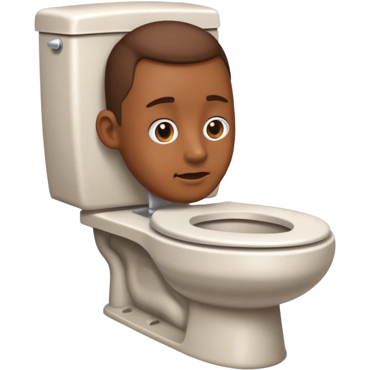 Toilet with a head and neck sticking out emoji