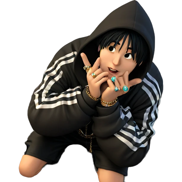 hooded boy with jewelry emoji