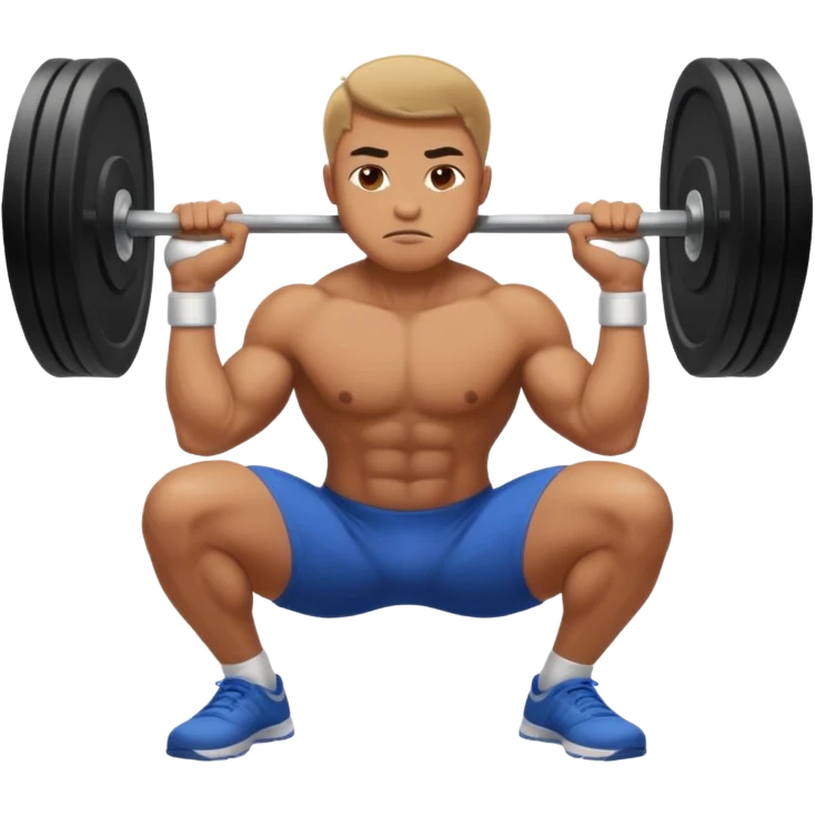man doing a squat without weights emoji