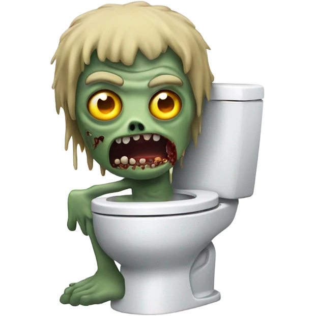 zombie with a skibidi toilet emoji