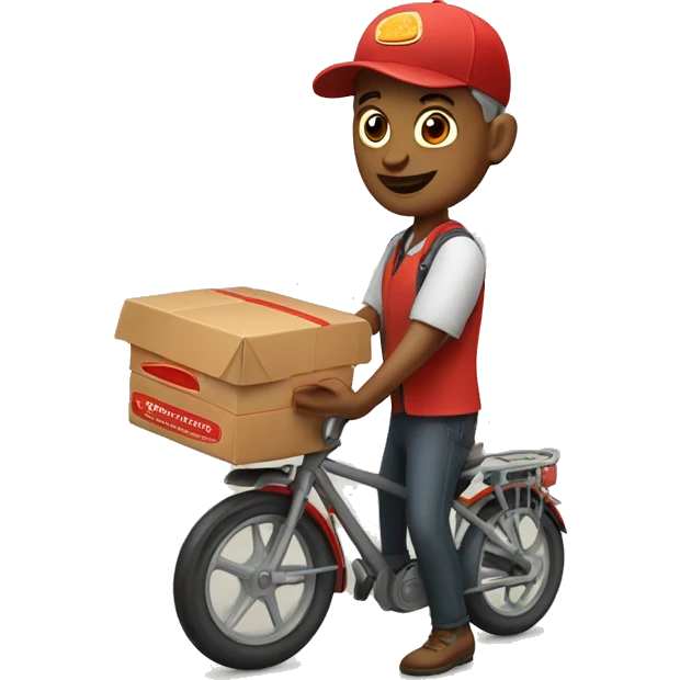 courier delivers pizza and burgers emoji