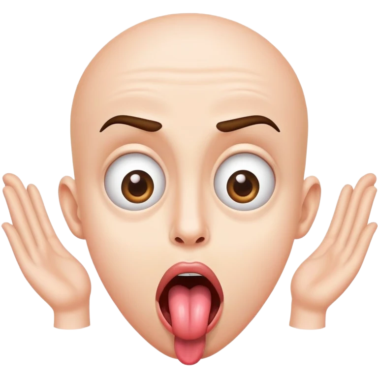 tongue out crazy wide eyes with hands emoji