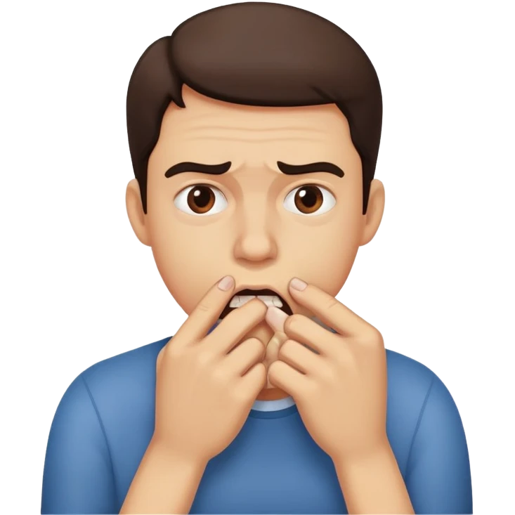 biting nails fear of stds emoji