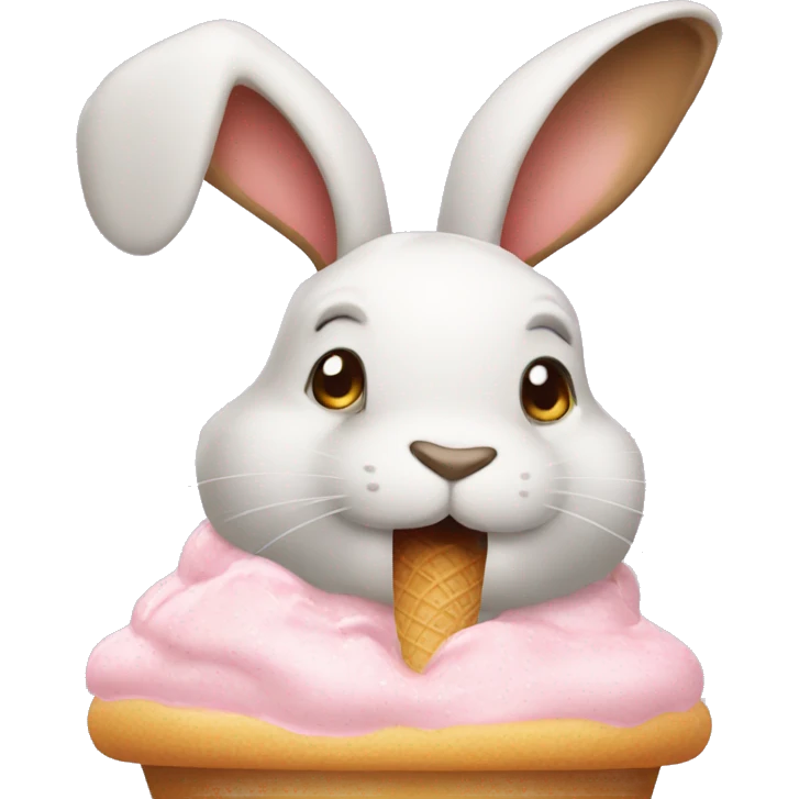 Conejo comiendo helado emoji