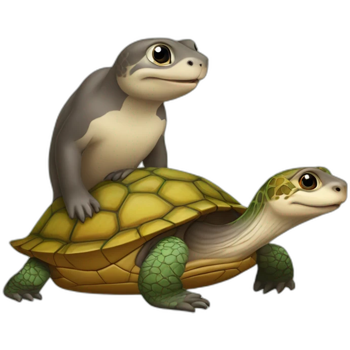 Tortue sur une loutre emoji
