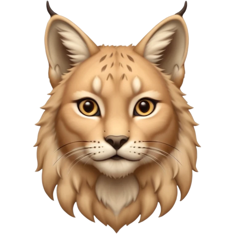 A high-resolution photo-realistic digital illustration of a majestic young lynx, chest upward  emoji