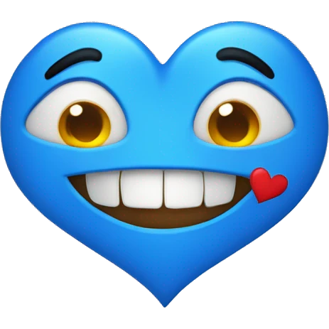 corazón azul con vendas emoji